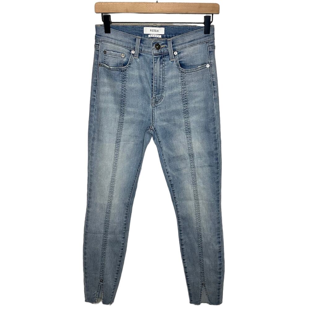 Pistola Demi Crop High Rise Split Raw Hem Jeans